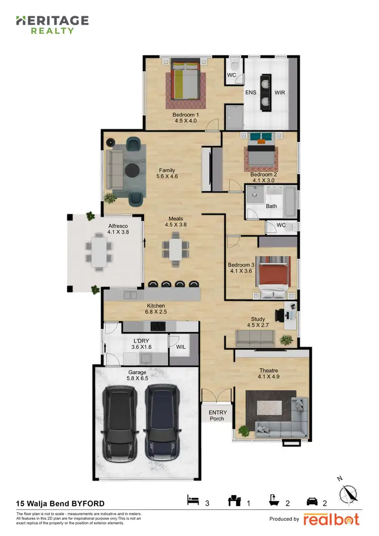 Floorplan of Homely house listing, 15 Walja Bend, Byford WA 6122