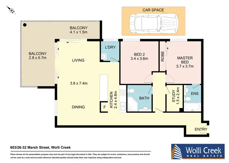 Floorplan of Homely apartment listing, 603/26-32 Marsh St, Wolli Creek NSW 2205
