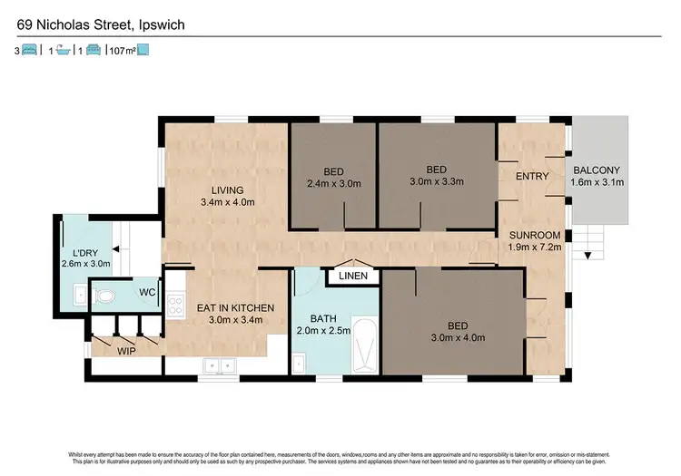 Floorplan of Homely house listing, 69 Nicholas Street, Ipswich QLD 4305