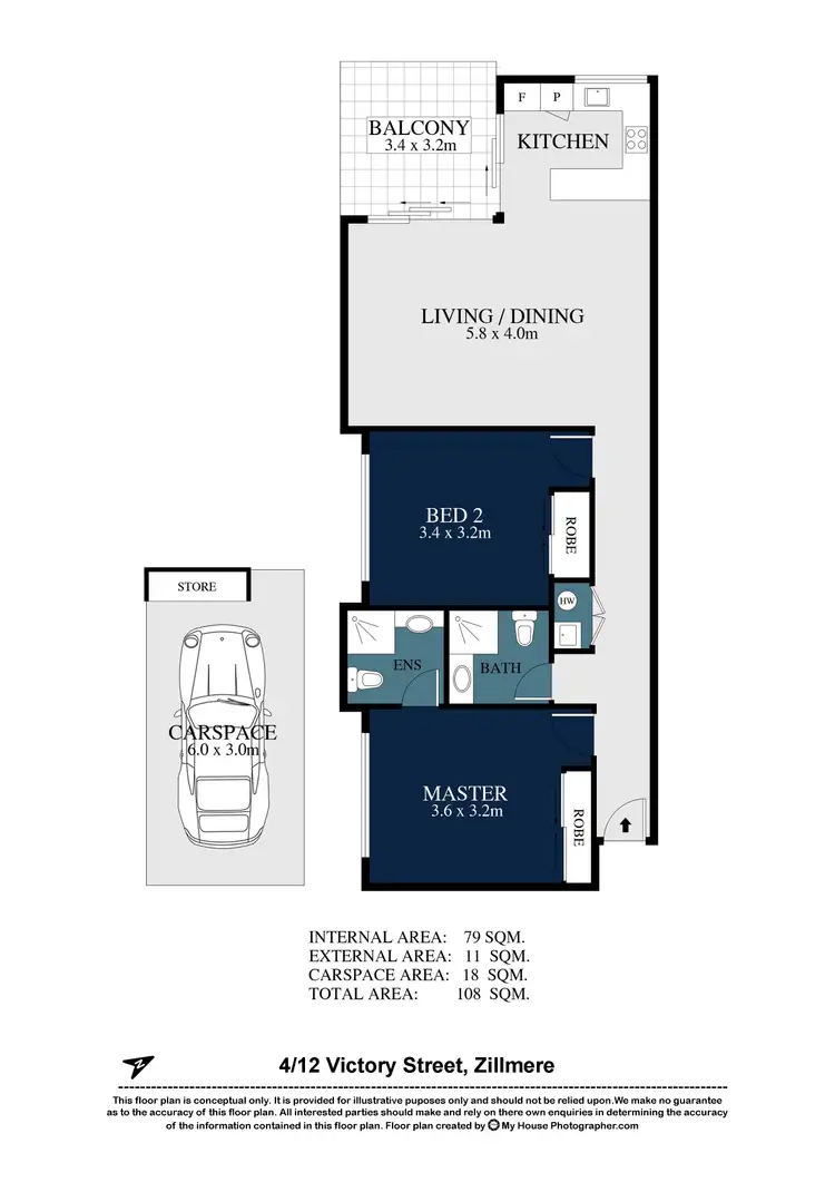Floorplan of Homely unit listing, 4/12 Victory Street, Zillmere QLD 4034