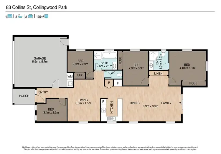 Floorplan of Homely house listing, 83 Collins Street, Collingwood Park QLD 4301