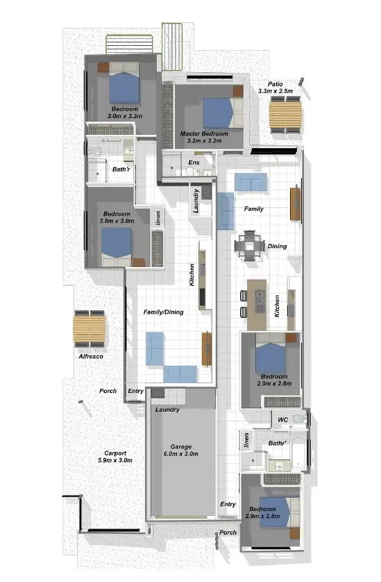 Floorplan of Homely semi-detached listing, 2/9 Coral St, Pimpama QLD 4209