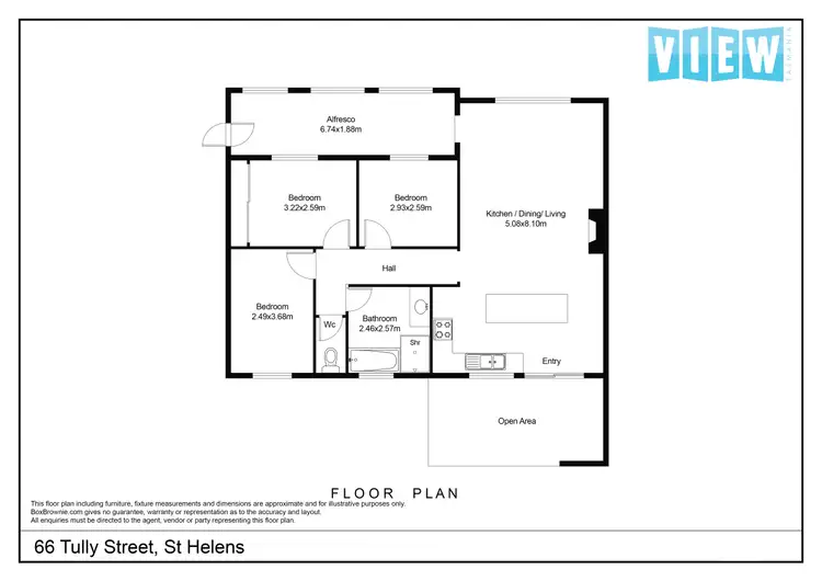 Floorplan of Homely house listing, 66 Tully Street, St Helens TAS 7216