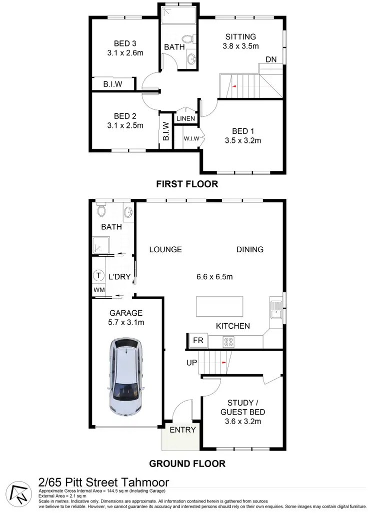 Floorplan of Homely townhouse listing, 2/65 Pitt Street, Tahmoor NSW 2573