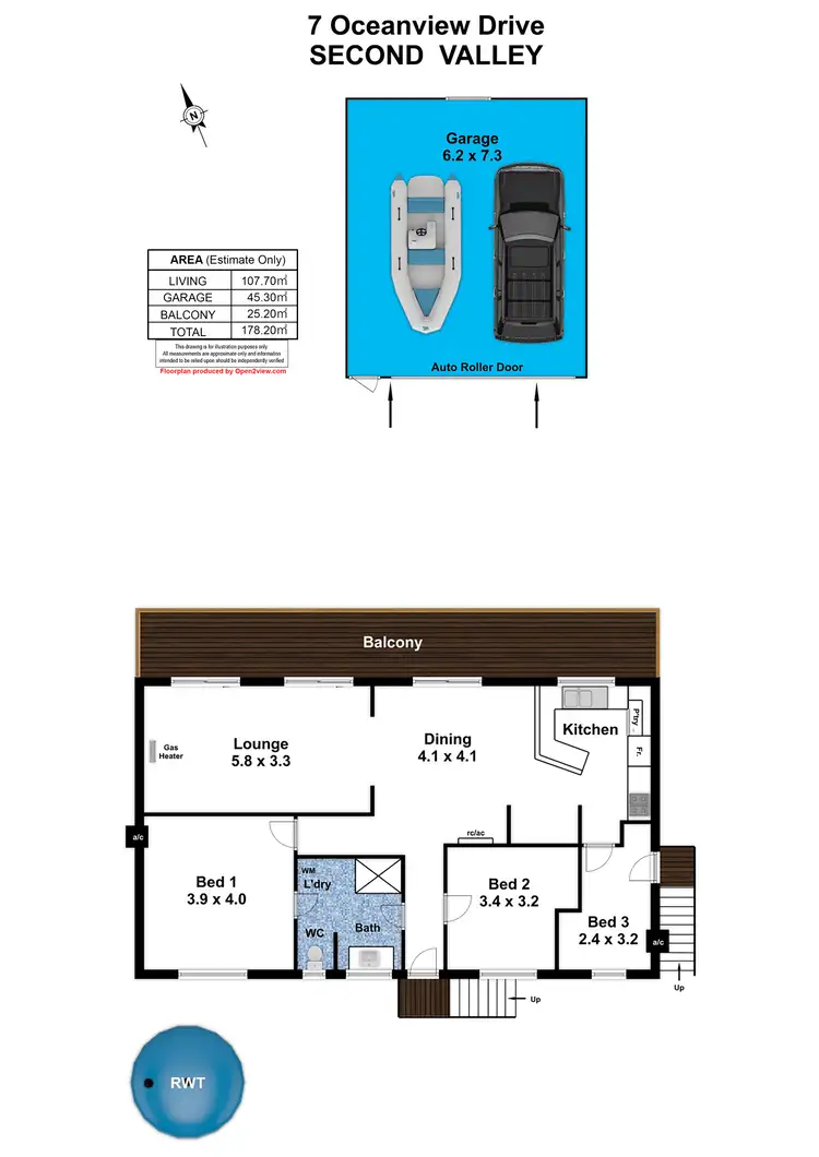 Floorplan of Homely house listing, 7 Oceanview Drive, Second Valley SA 5204