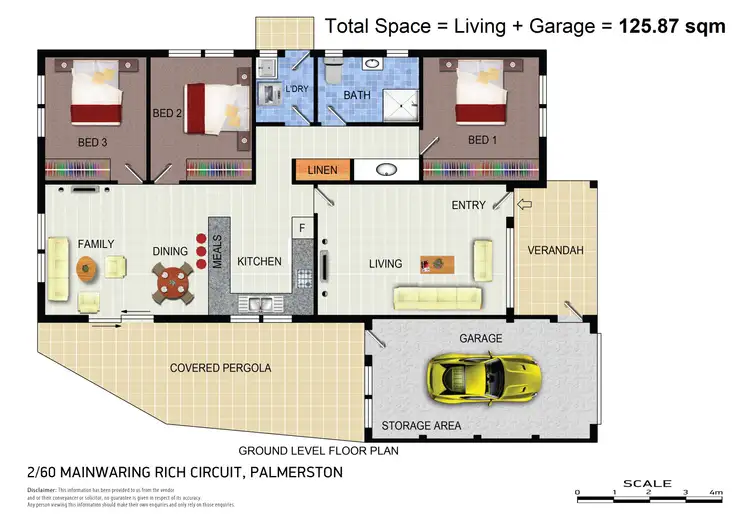 Floorplan of Homely semi-detached listing, 2/60 Mainwaring Rich Circuit, Palmerston ACT 2913