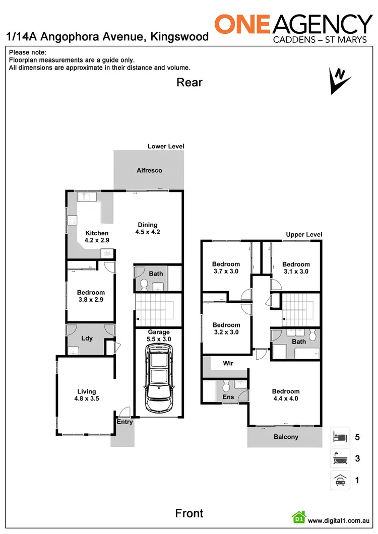 Floorplan of Homely semi-detached listing, 1/14A Angophora Avenue, Kingswood NSW 2747