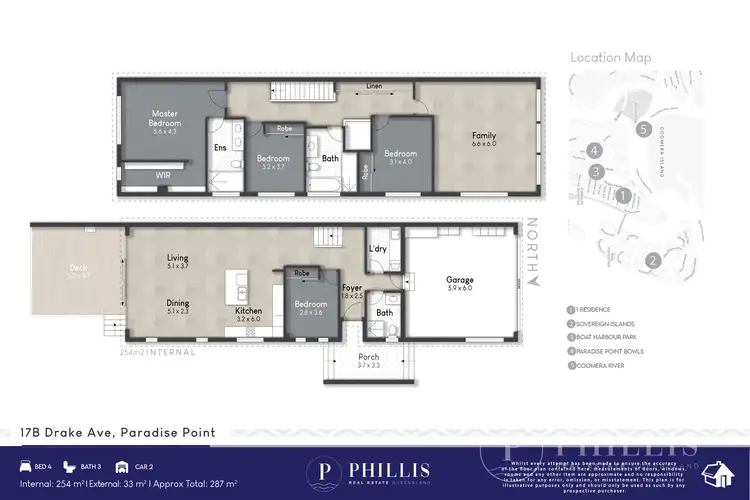 Floorplan of Homely townhouse listing, 2/17 Drake Avenue, Paradise Point QLD 4216