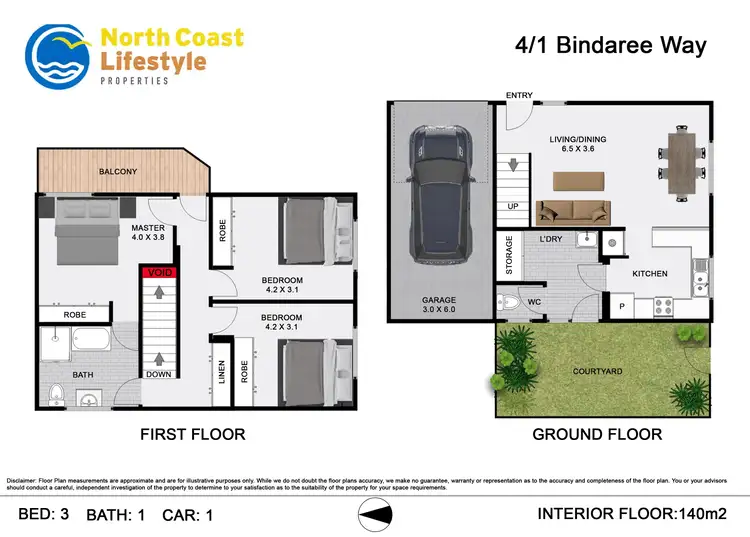 Floorplan of Homely unit listing, 4/1 Bindaree Way, Ocean Shores NSW 2483
