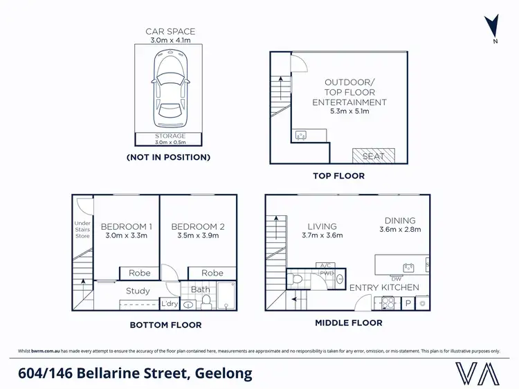 Floorplan of Homely apartment listing, 604/146 Bellerine Street, Geelong VIC 3220