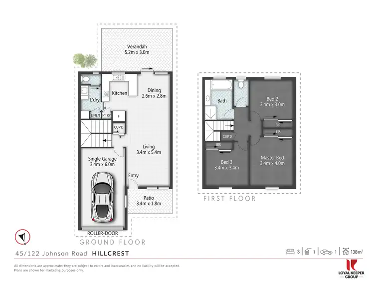 Floorplan of Homely townhouse listing, 45/122 JOHNSON ROAD, Hillcrest QLD 4118