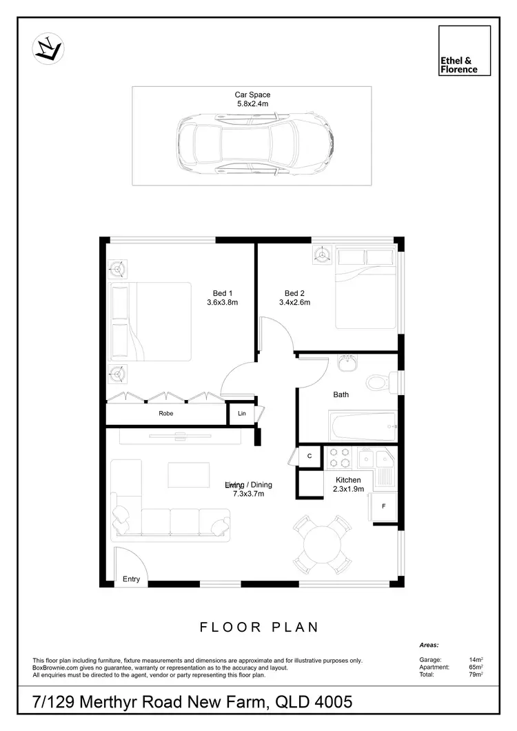 Floorplan of Homely apartment listing, 7/129 Merthyr Road, New Farm QLD 4005