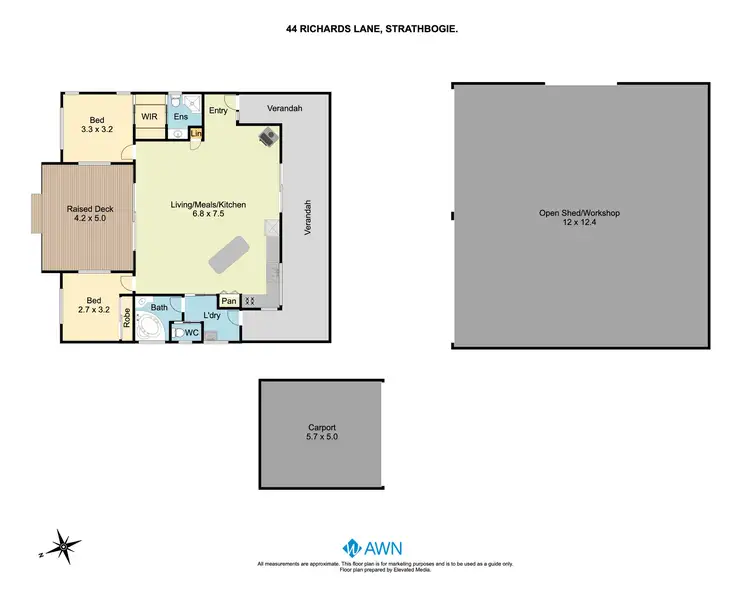 Floorplan of Homely rural property listing, 44 Richards Lane, Strathbogie VIC 3666