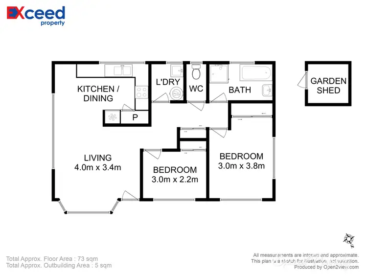 Floorplan of Homely villa listing, 1/7 Horsham Road, Oakdowns TAS 7019