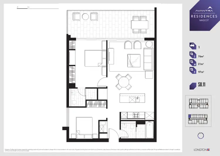 Floorplan of Homely apartment listing, 811/6 Galloway Street, Mascot NSW 2020