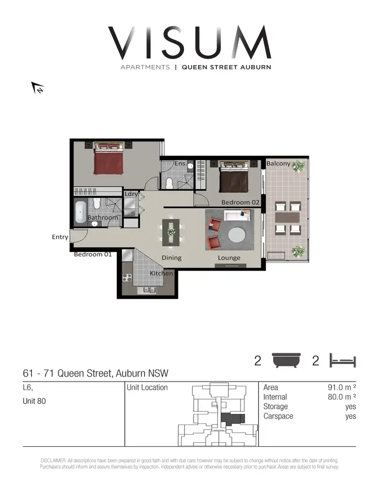 Floorplan of Homely apartment listing, 80/61 - 71 Queen Street, Auburn NSW 2144