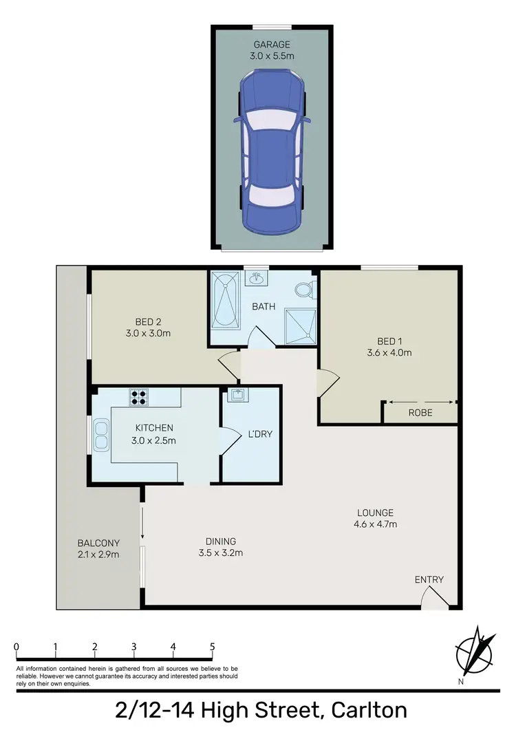 Floorplan of Homely apartment listing, 2/12-14 HIGH STREET, Carlton NSW 2218