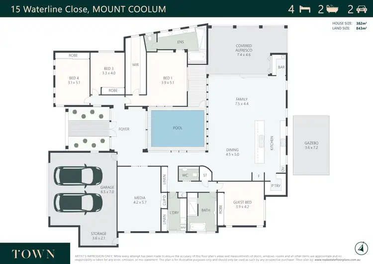 Floorplan of Homely house listing, 15 Waterline Close, Mount Coolum QLD 4573