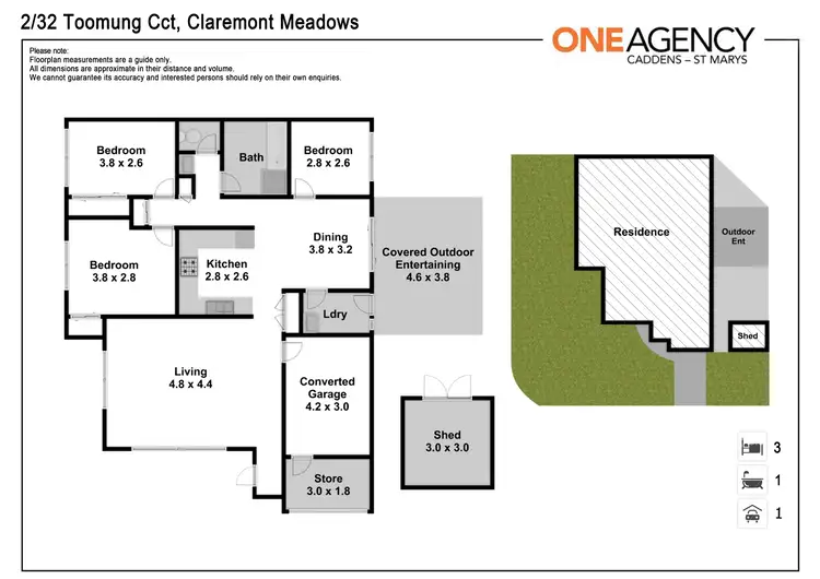 Floorplan of Homely semi-detached listing, 2/32 Toomung Circuit, Claremont Meadows NSW 2747