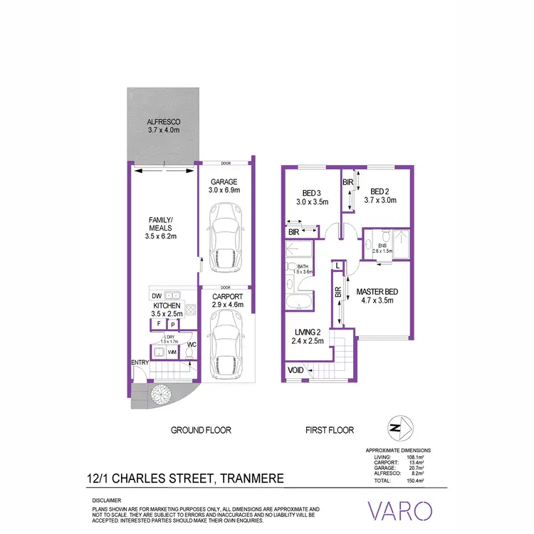 Floorplan of Homely townhouse listing, 12/1 Charles Street, Tranmere SA 5073