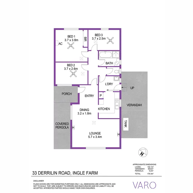 Floorplan of Homely house listing, 33 Derrilin Road, Ingle Farm SA 5098