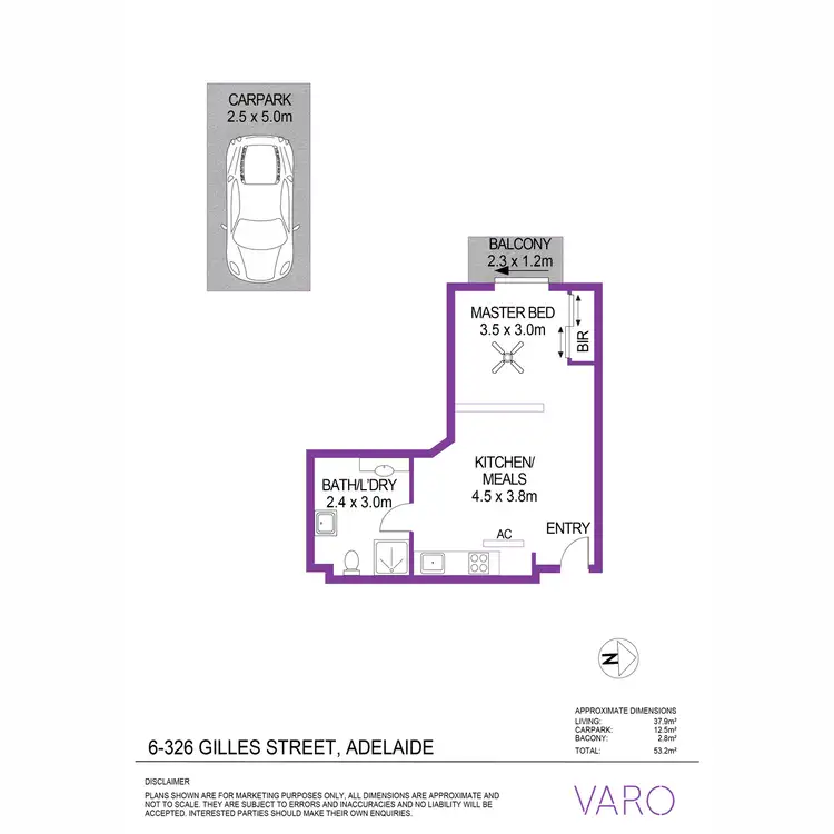 Floorplan of Homely unit listing, 6/326 Gilles Street, Adelaide SA 5000