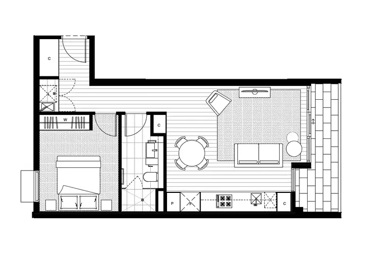 Floorplan of Homely apartment listing, 212/21 Village Avenue, Brunswick East VIC 3057