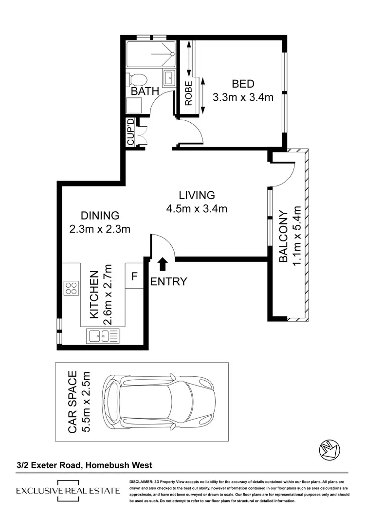 Floorplan of Homely apartment listing, 3/2 Exeter Road, Homebush West NSW 2140