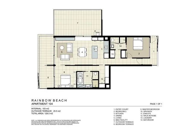 Floorplan of Homely apartment listing, 104/1 RAINBOW BEACH ROAD, Rainbow Beach QLD 4581