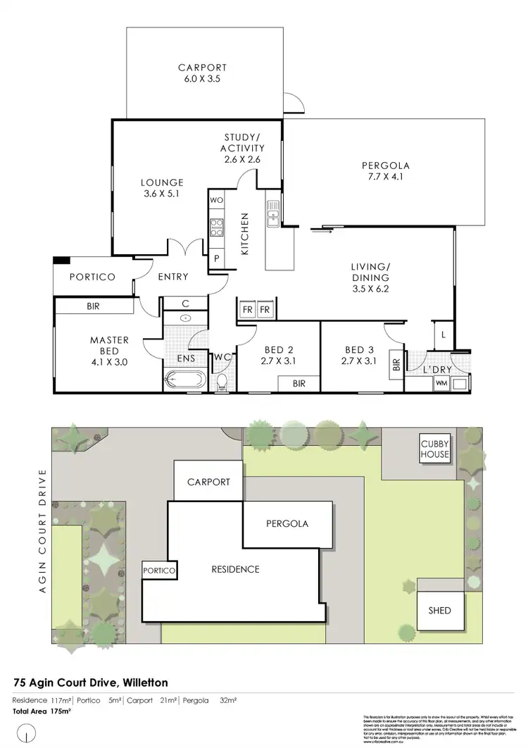 Floorplan of Homely house listing, 75 Agincourt Drive, Willetton WA 6155
