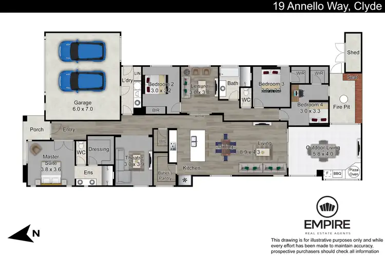 Floorplan of Homely house listing, 19 Annello Way, Clyde VIC 3978