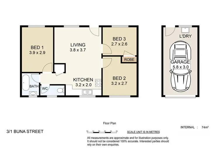 Floorplan of Homely unit listing, 3/1 Buna Street, Beenleigh QLD 4207