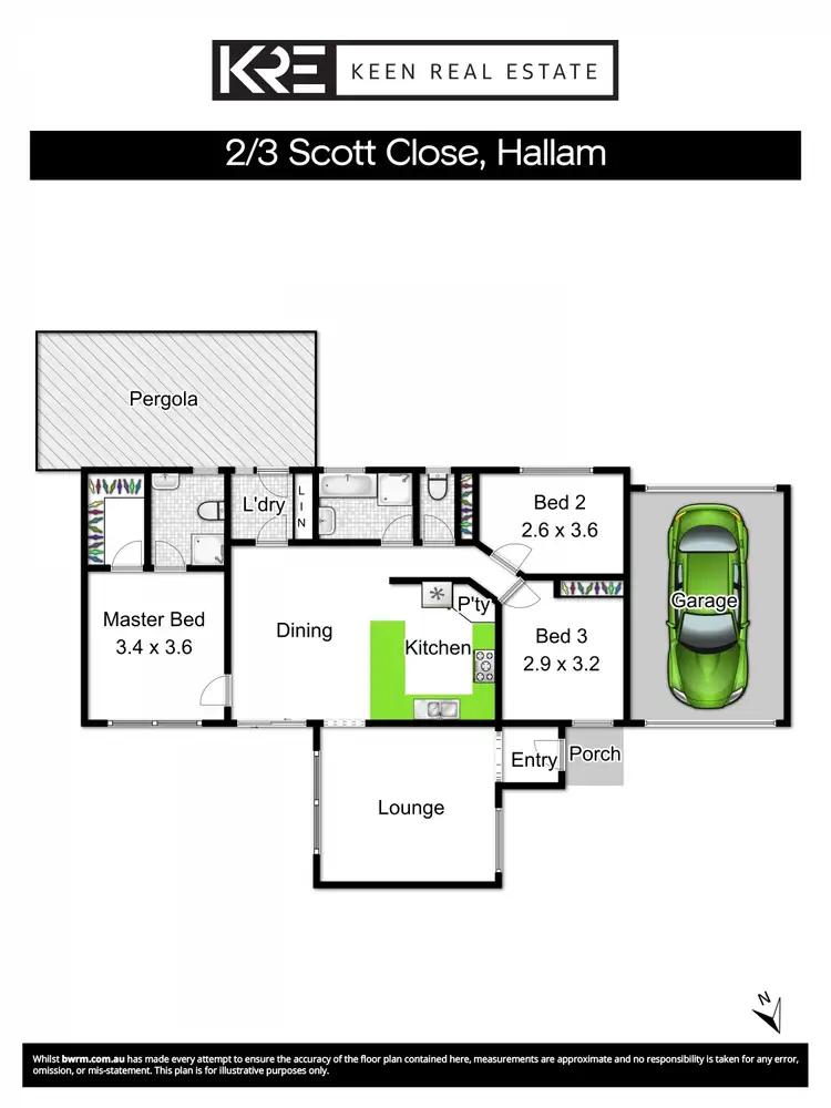 Floorplan of Homely unit listing, 2/3 Scott Close, Hallam VIC 3803