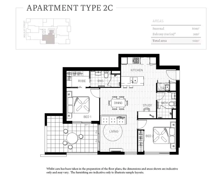 Floorplan of Homely apartment listing, 308/28 Wolseley Street, Woolloongabba QLD 4102