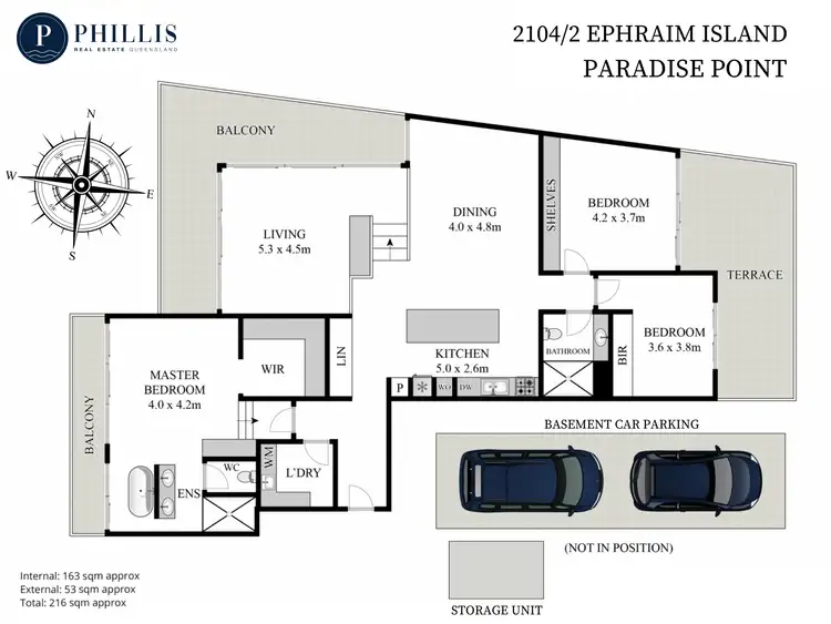 Floorplan of Homely apartment listing, 2104/2 Ephraim Island, Paradise Point QLD 4216