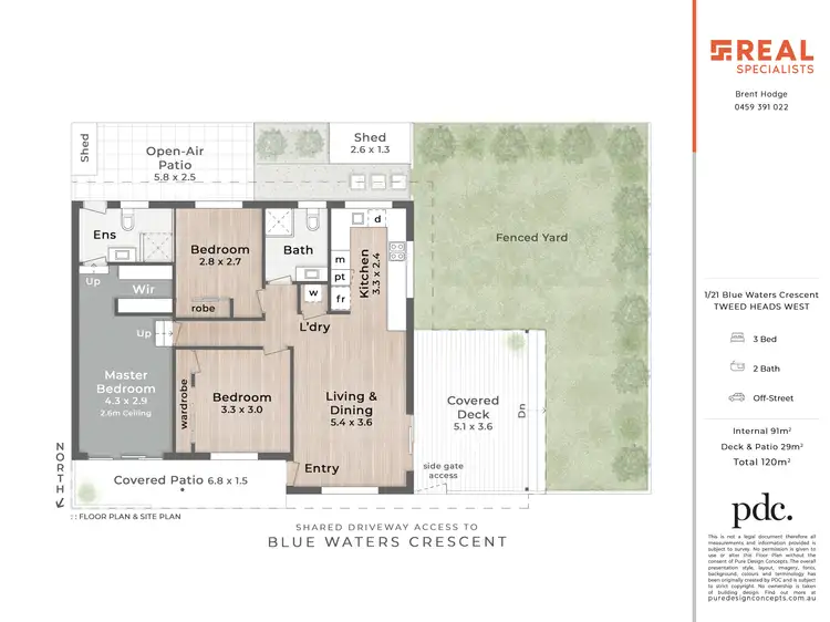 Floorplan of Homely semi-detached listing, 1/21 Blue Waters Crescent, Tweed Heads West NSW 2485