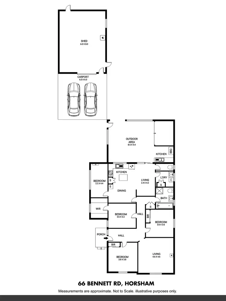 Floorplan of Homely house listing, 66 Bennett Road, Horsham VIC 3400