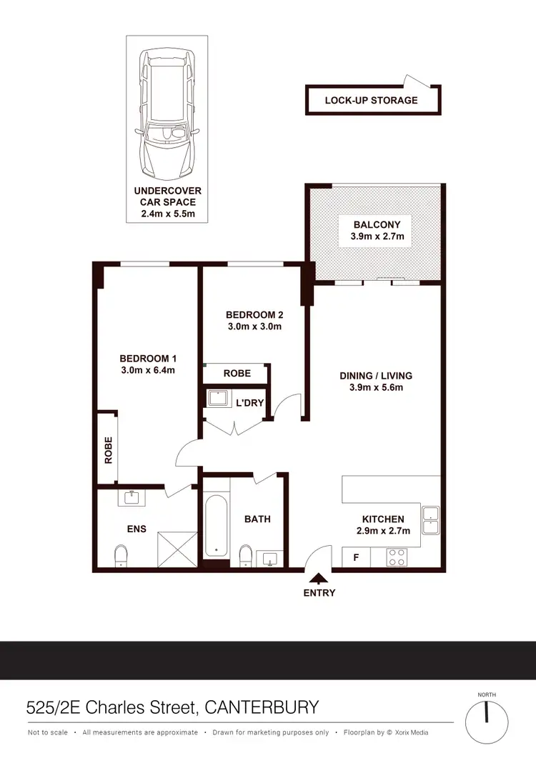 Floorplan of Homely apartment listing, 525/2E Charles St, Canterbury NSW 2193