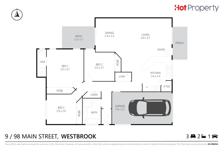Floorplan of Homely unit listing, Unit 9/98 Main Street, Westbrook QLD 4350