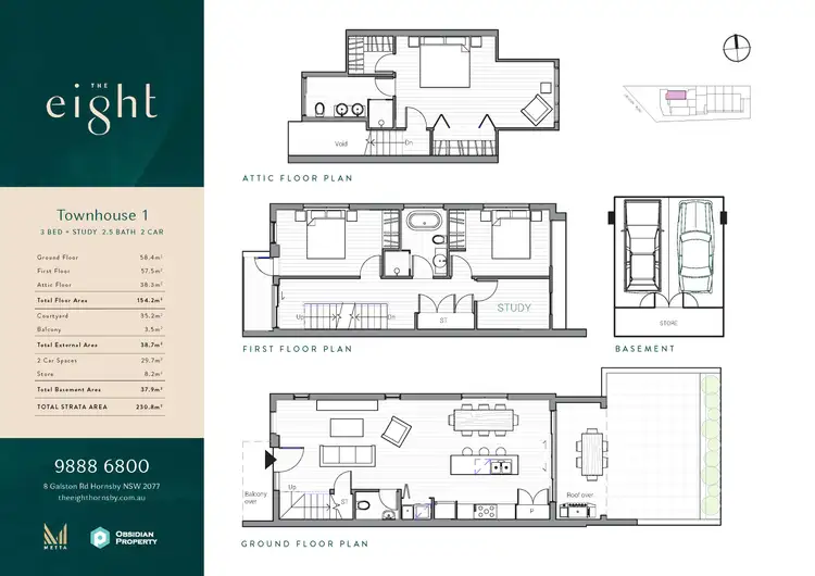 Floorplan of Homely townhouse listing, Townhouse 1/8 Galston Road, Hornsby NSW 2077