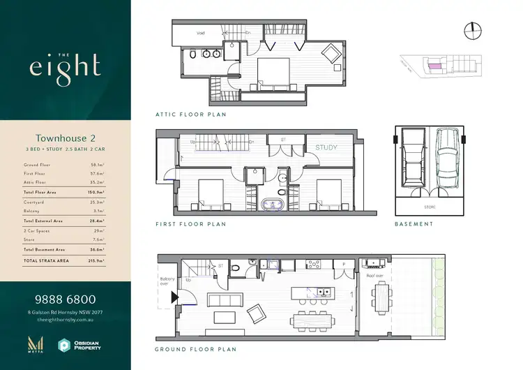 Floorplan of Homely townhouse listing, Townhouse 2/8 Galston Road, Hornsby NSW 2077
