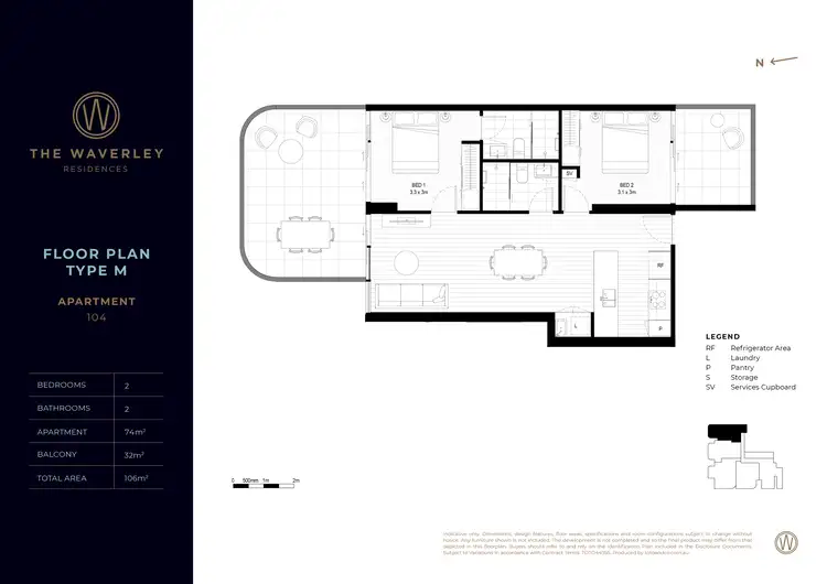 Floorplan of Homely apartment listing, 602/15 - 17 Waverley Street, Southport QLD 4215