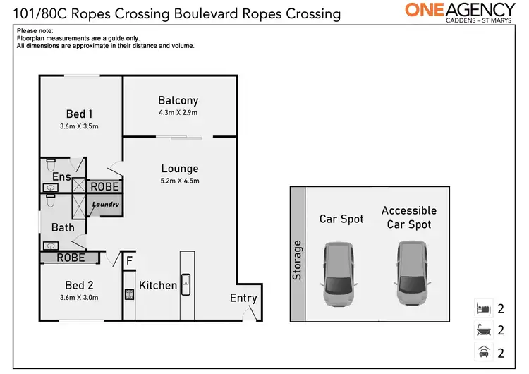 Floorplan of Homely apartment listing, 101/80c Ropes Crossing Boulevard, Ropes Crossing NSW 2760
