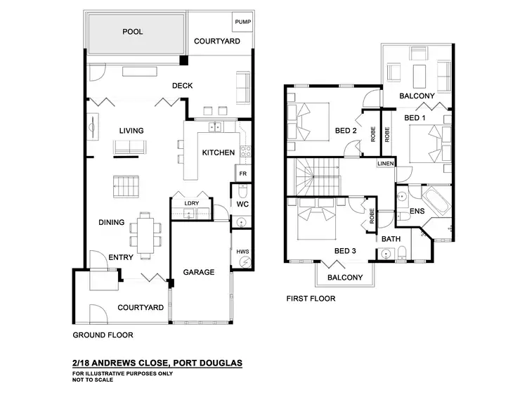 Floorplan of Homely townhouse listing, 2/18 Andrews Close, Port Douglas QLD 4877