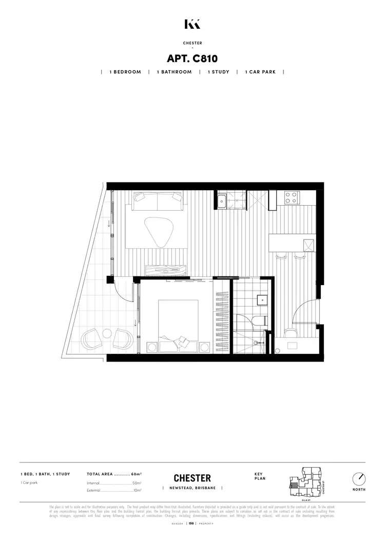 Floorplan of Homely apartment listing, 810/7 Chester Street, Newstead QLD 4006