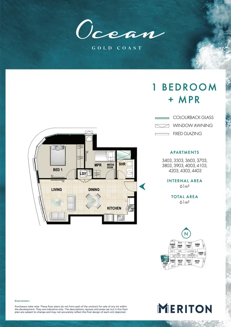 Floorplan of Homely apartment listing, 3503/88 THE ESPLANADE, Surfers Paradise QLD 4217