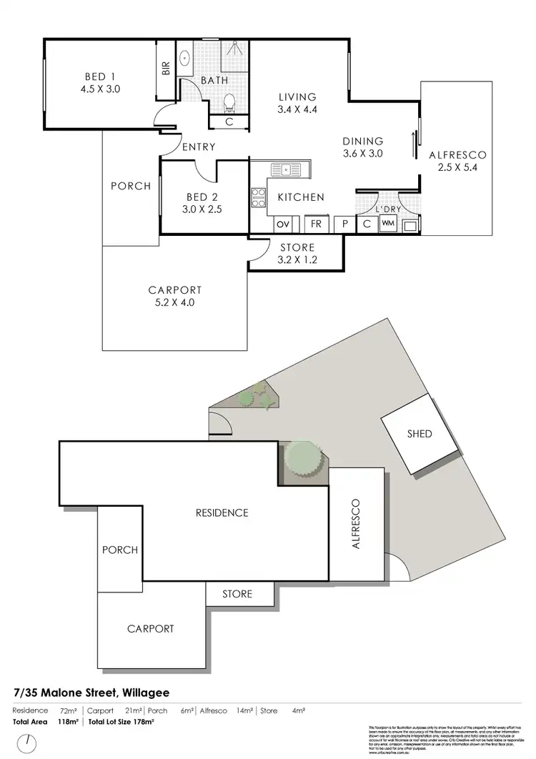 Floorplan of Homely villa listing, 7/35-41 Malone Street, Willagee WA 6156
