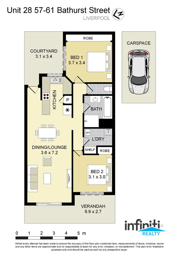 Floorplan of Homely apartment listing, 28/57-61 Bathurst Street, Liverpool NSW 2170