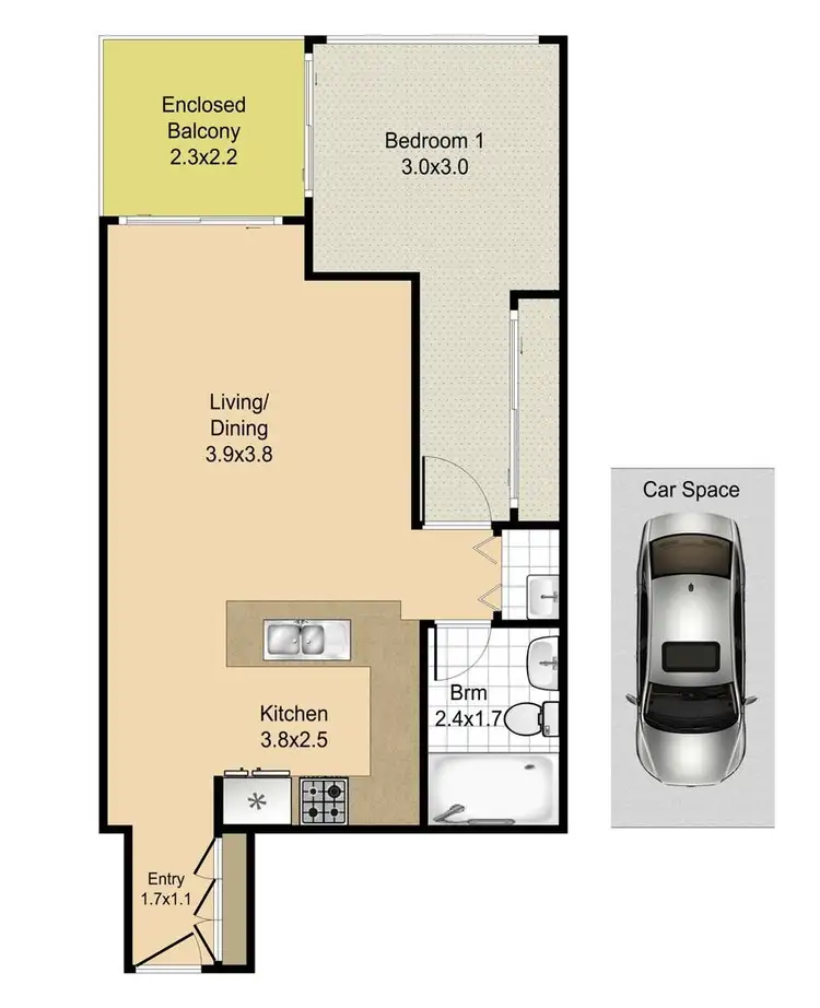 Floorplan of Homely apartment listing, 2107/289 Grey Street, South Brisbane QLD 4101