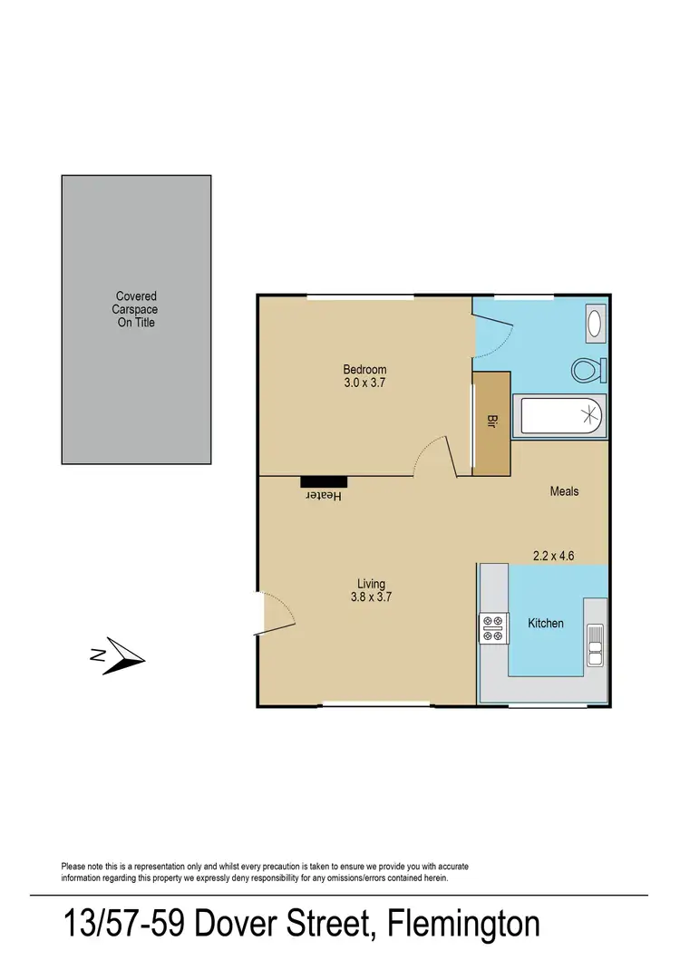 Floorplan of Homely apartment listing, 13/57 Dover Street, Flemington VIC 3031